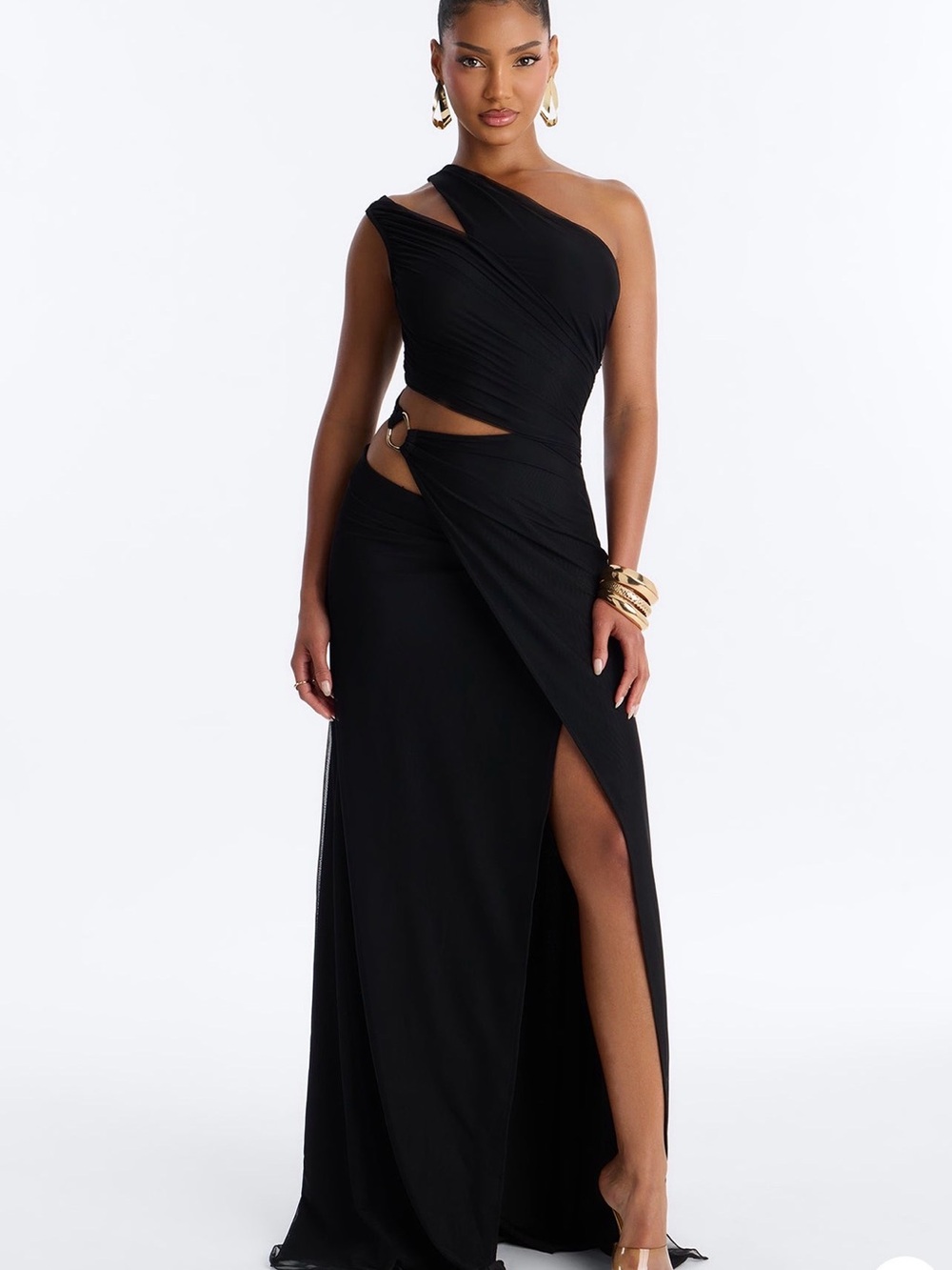 Fashion nova Peyton Ruched Mesh Maxi Dress